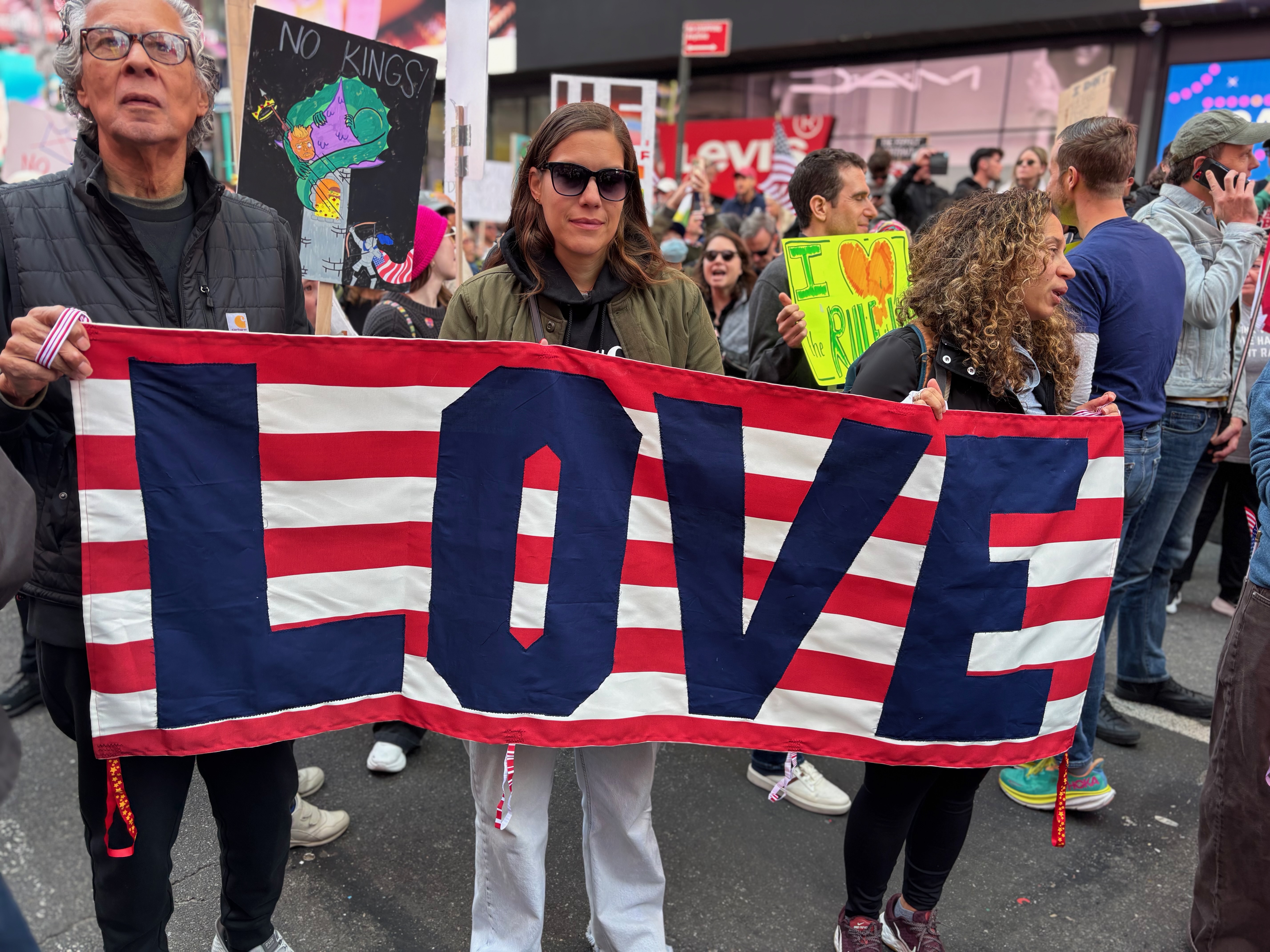 Love flag. October 18 No Kings