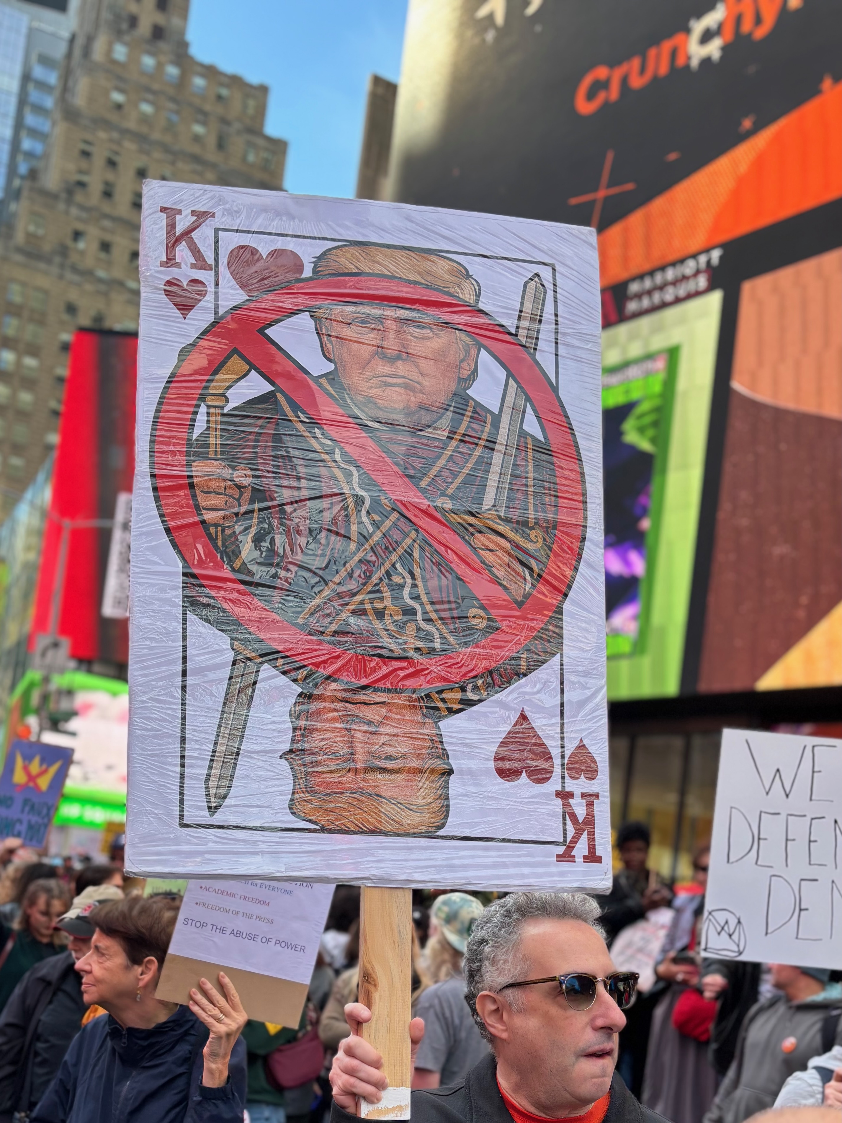 Playing card Trump. No Kings October 18